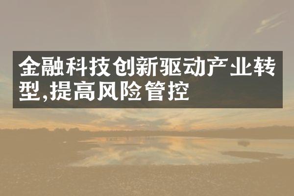 金融科技创新驱动产业转型,提高风险管控