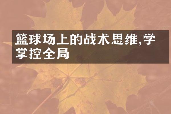 篮球场上的战术思维,学会掌控全局