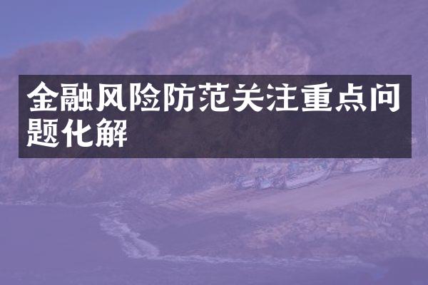 金融风险防范关注重点问题化解