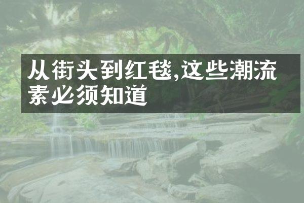 从街头到红毯,这些潮流元素必须知道