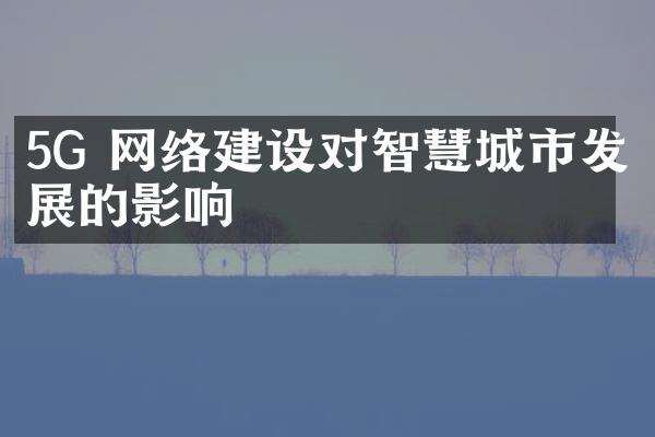 5G 网络建设对智慧城市发展的影响