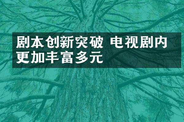 剧本创新突破 电视剧内容更加丰富多元