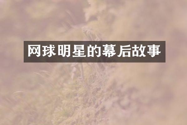 网球明星的幕后故事