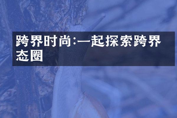 跨界时尚:一起探索跨界生态圈