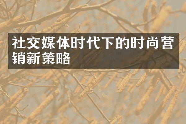 社交媒体时代下的时尚营销新策略