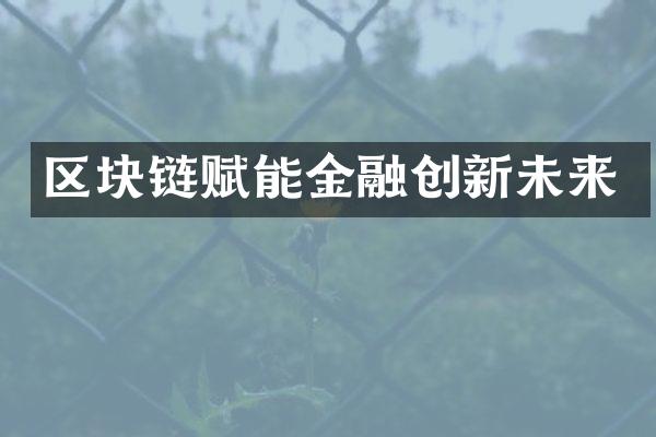 区块链赋能金融创新未来