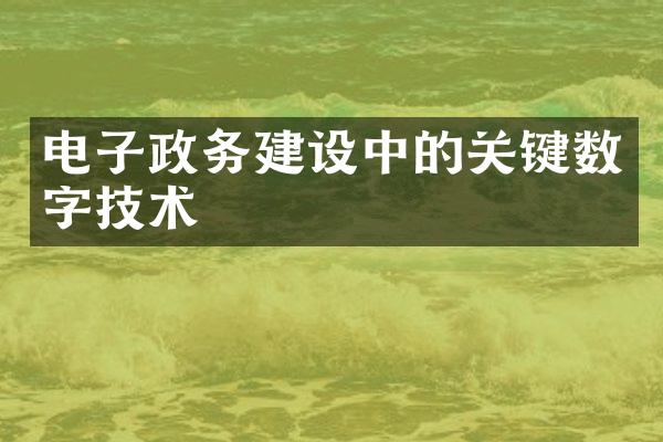 电子政务建设中的关键数字技术