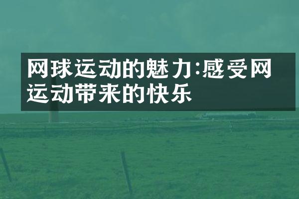 网球运动的魅力:感受网球运动带来的快乐