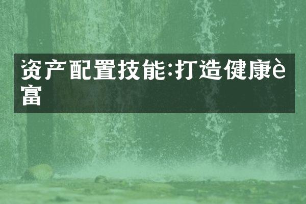 资产配置技能:打造健康财富