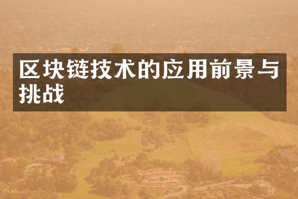 区块链技术的应用前景与挑战