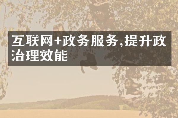 互联网+政务服务,提升治理效能