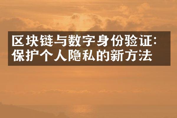 区块链与数字身份验证：保护个人隐私的新方法