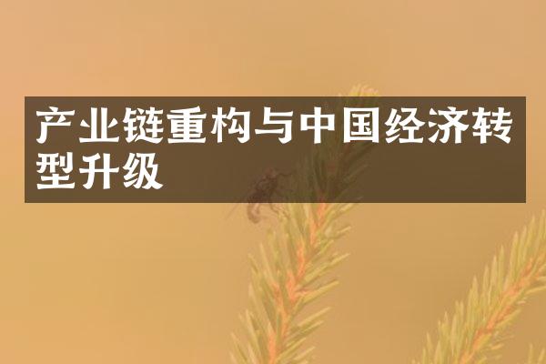 产业链重构与中国经济转型升级