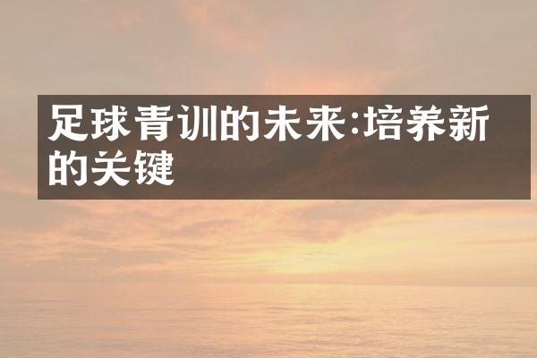 足球青训的未来:培养新星的关键