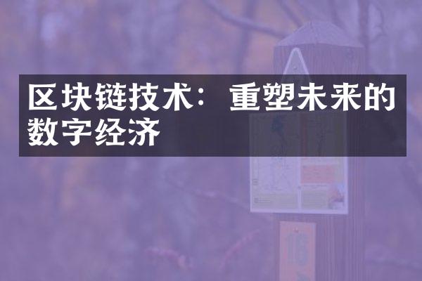 区块链技术：重塑未来的数字经济