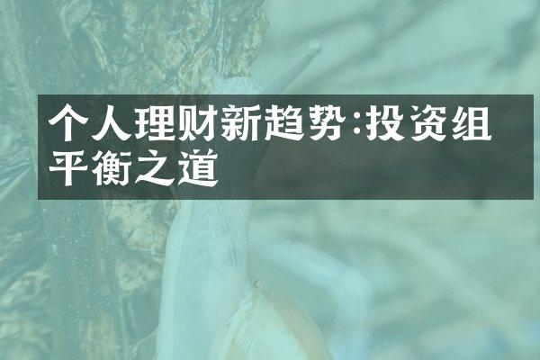 个人理财新趋势:投资组合平衡之道