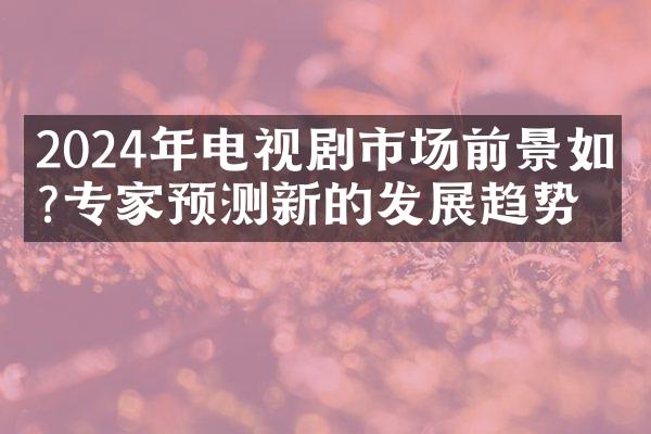 2024年电视剧市场前景如何?专家预测新的发展趋势