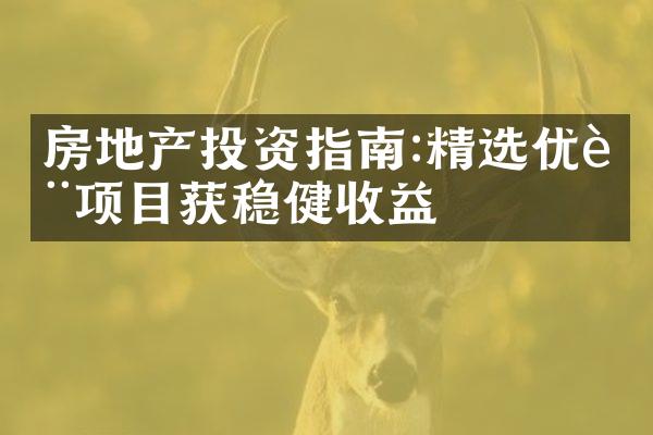 房地产投资指南:精选优质项目获稳健收益