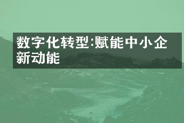 数字化转型:赋能中小企业新动能