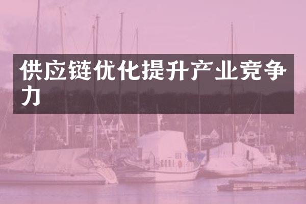 供应链优化提升产业竞争力