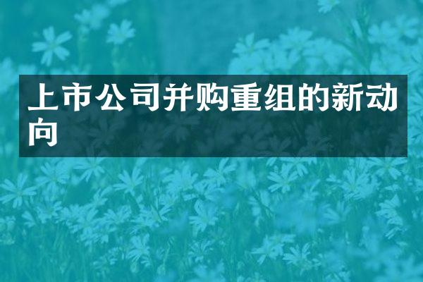 上市公司并购重组的新动向