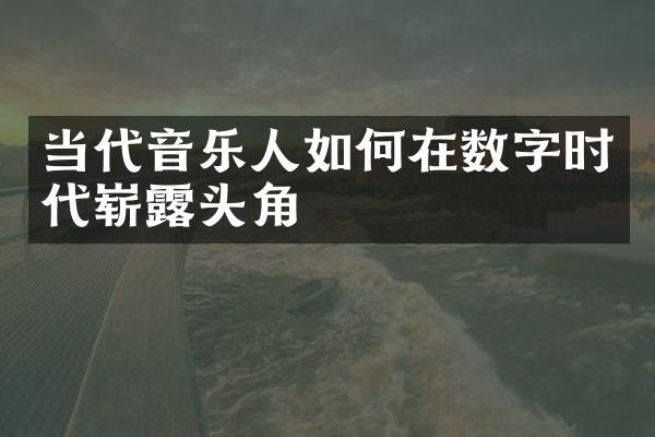 当代音乐人如何在数字时代崭露头角