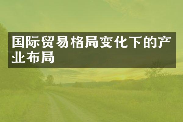 国际贸易格局变化下的产业布局