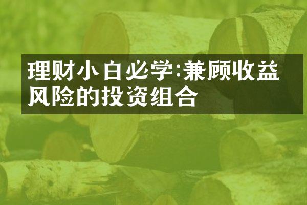 理财小白必学:兼顾收益和风险的投资组合