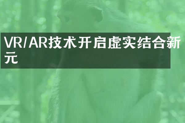 VR/AR技术开启虚实结合新纪元