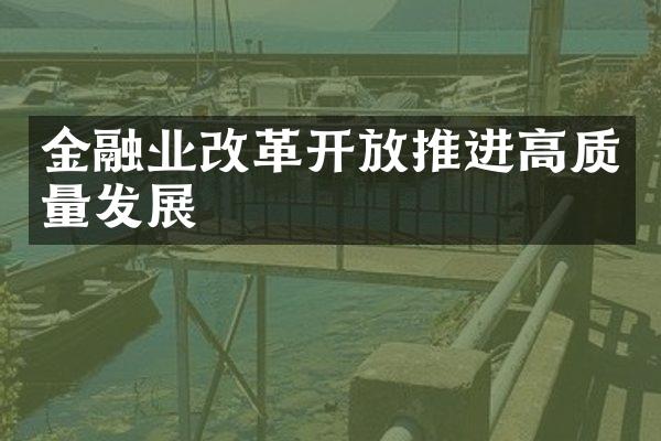 金融业改革开放推进高质量发展