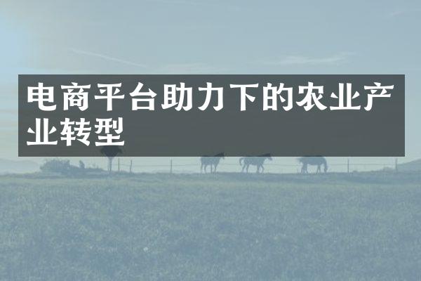 电商平台助力下的农业产业转型