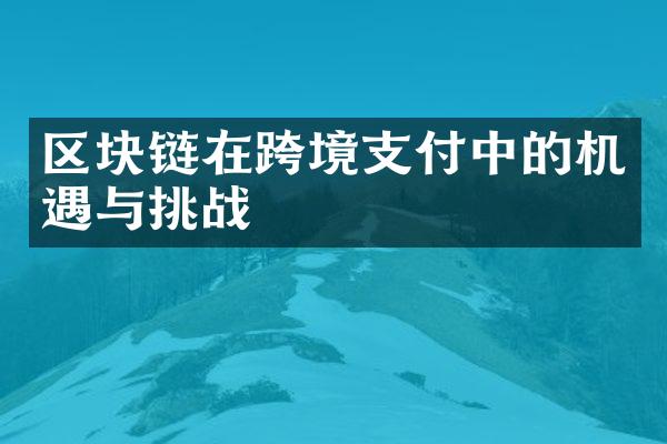 区块链在跨境支付中的机遇与挑战