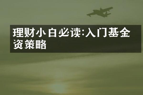 理财小白必读:入门基金投资策略