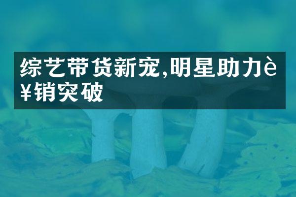 综艺带货新宠,明星助力营销突破