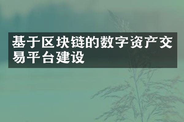 基于区块链的数字资产交易平台建设