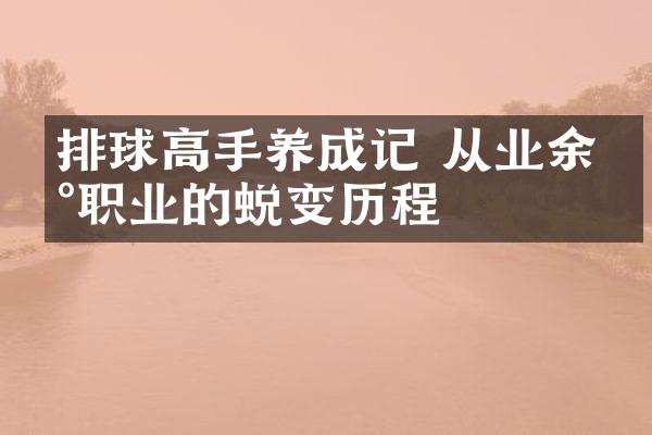 排球高手养成记 从业余到职业的蜕变历程