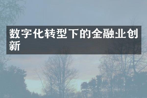 数字化转型下的金融业创新