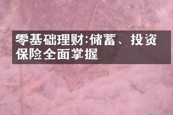 零基础理财:储蓄、投资、保险全面掌握