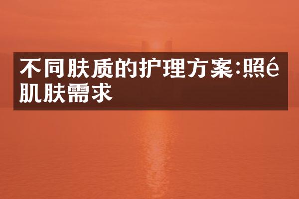 不同肤质的护理方案:照顾肌肤需求