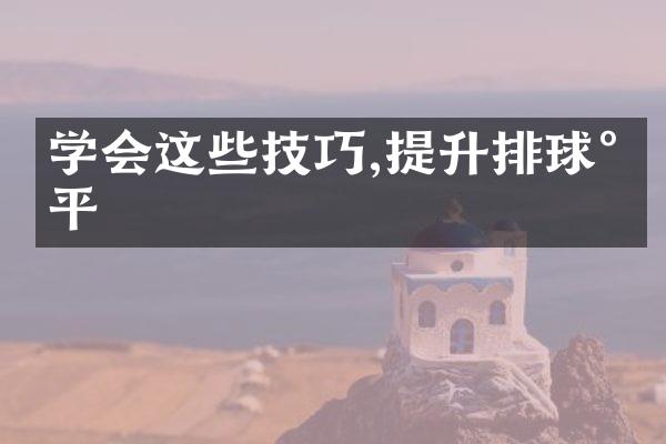 学会这些技巧,提升排球水平