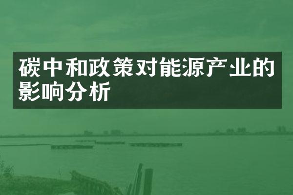 碳中和政策对能源产业的影响分析