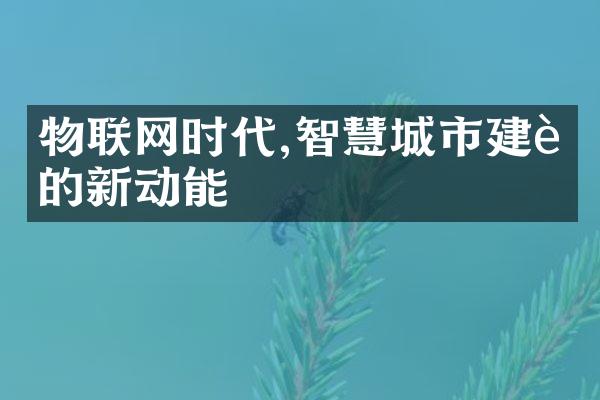 物联网时代,智慧城市建设的新动能