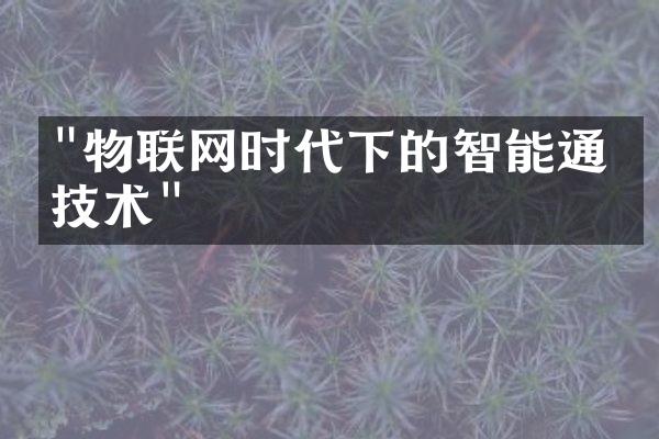 "物联网时代下的智能通信技术"