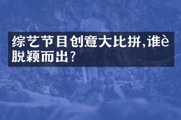 综艺节目创意大比拼,谁能脱颖而出?