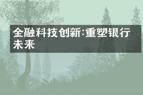 金融科技创新:重塑银行业未来