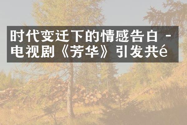 时代变迁下的情感告白 - 电视剧《芳华》引发共鸣