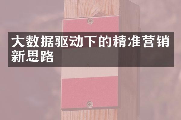 大数据驱动下的精准营销新思路