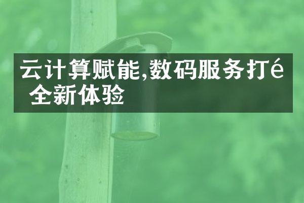 云计算赋能,数码服务打造全新体验