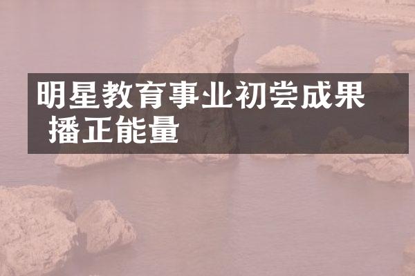 明星教育事业初尝成果 传播正能量