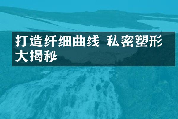 打造纤细曲线 私密塑形术大揭秘